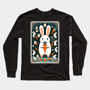 Carrot Tarot Easter Bunny Magic for Spring Celebration Long Sleeve T-Shirt